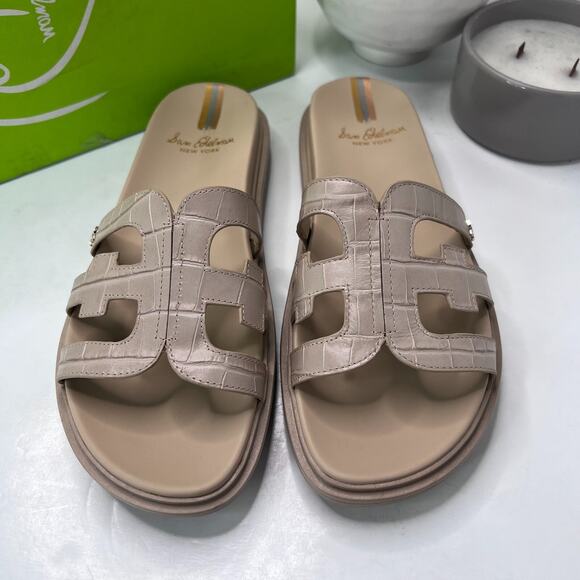 Sam Edelman Valeri Oak Croc Platform Slide Sandals I0103L5201 Women’s 11M NWB - Picture 2 of 10